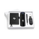 kit personalizado - garrafa, caderno , caneta e chaveiro 30 ml